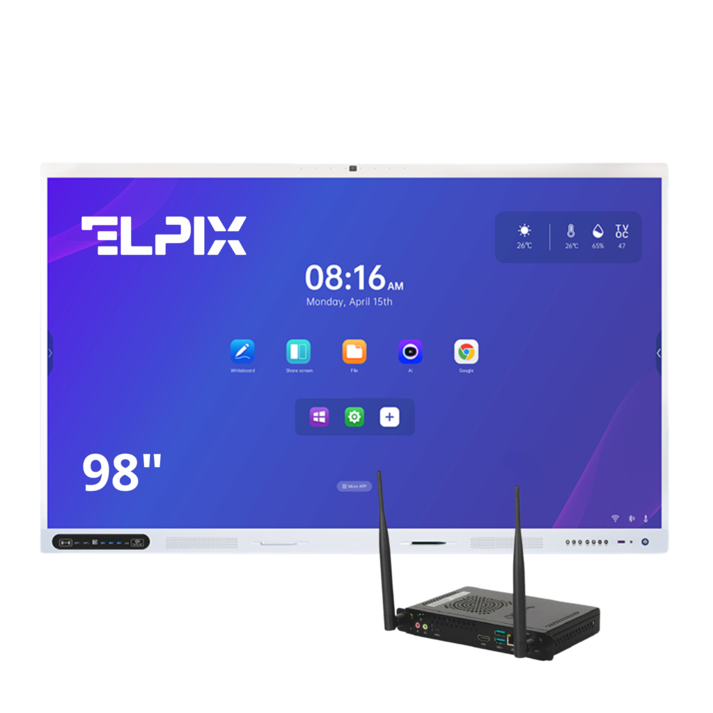 Інтерактивна панель Elpix Z3 98" (98Z3RK3588), OPS ПК (I5-13450HX/32/512/W11Pro), настінне кріплення